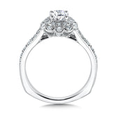 Floral Shape Halo Diamond Engagement Ring